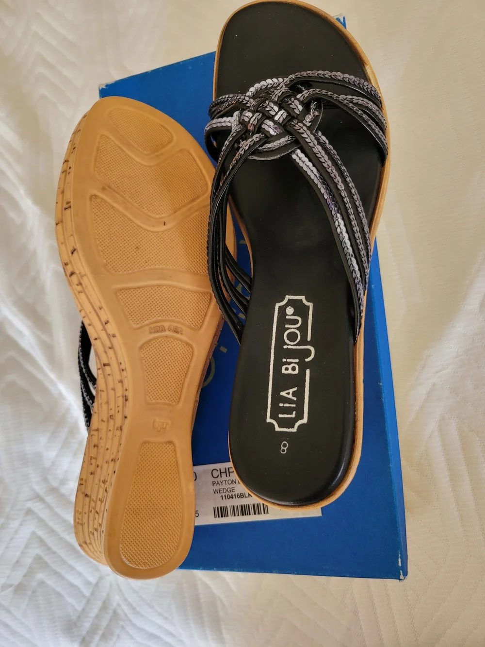 Black Braided Slide Sandals